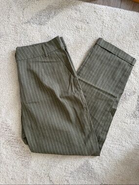 Active USA Olive Pinstripe Women's Trousers